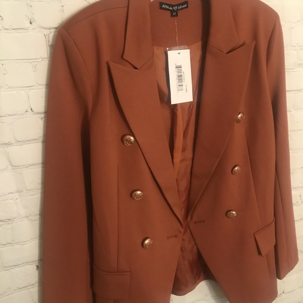 Double-Breasted Brown Blazer - Picture 5 of 6